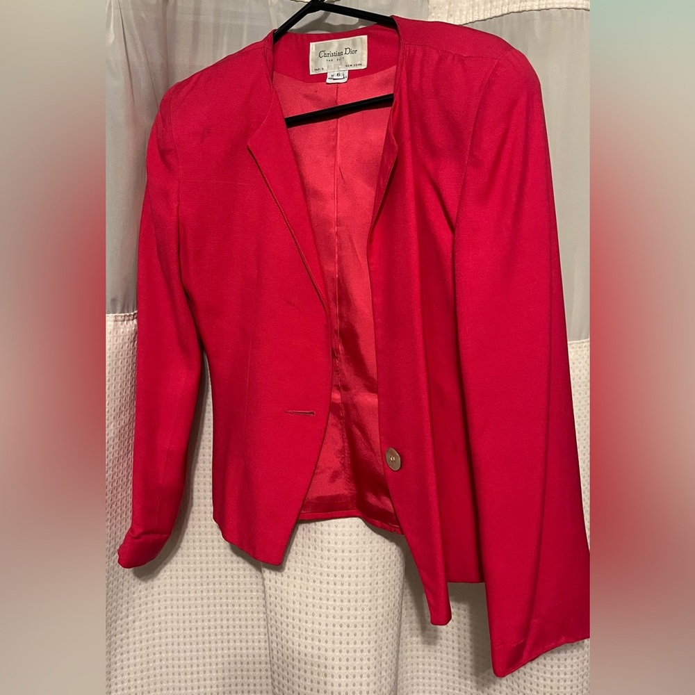 Vintage Sz 6 Pink Christian Dior Blazer